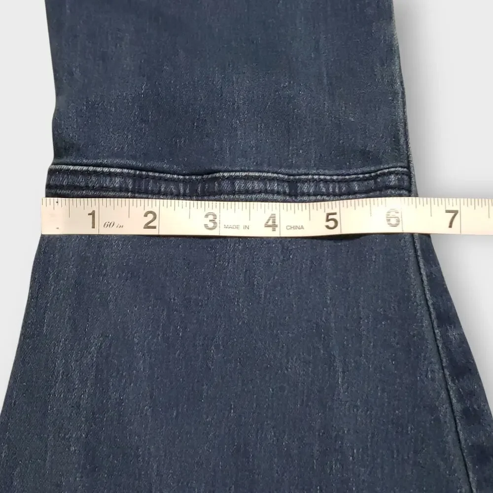 Blank Paige Womens Jean Dramatic Flare Bell Bottom Dark Wash Small Retro Rave - Picture 11 of 12